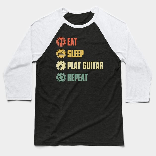 Eat Sleep Play Guitar Repeat Baseball T-Shirt by dokgo